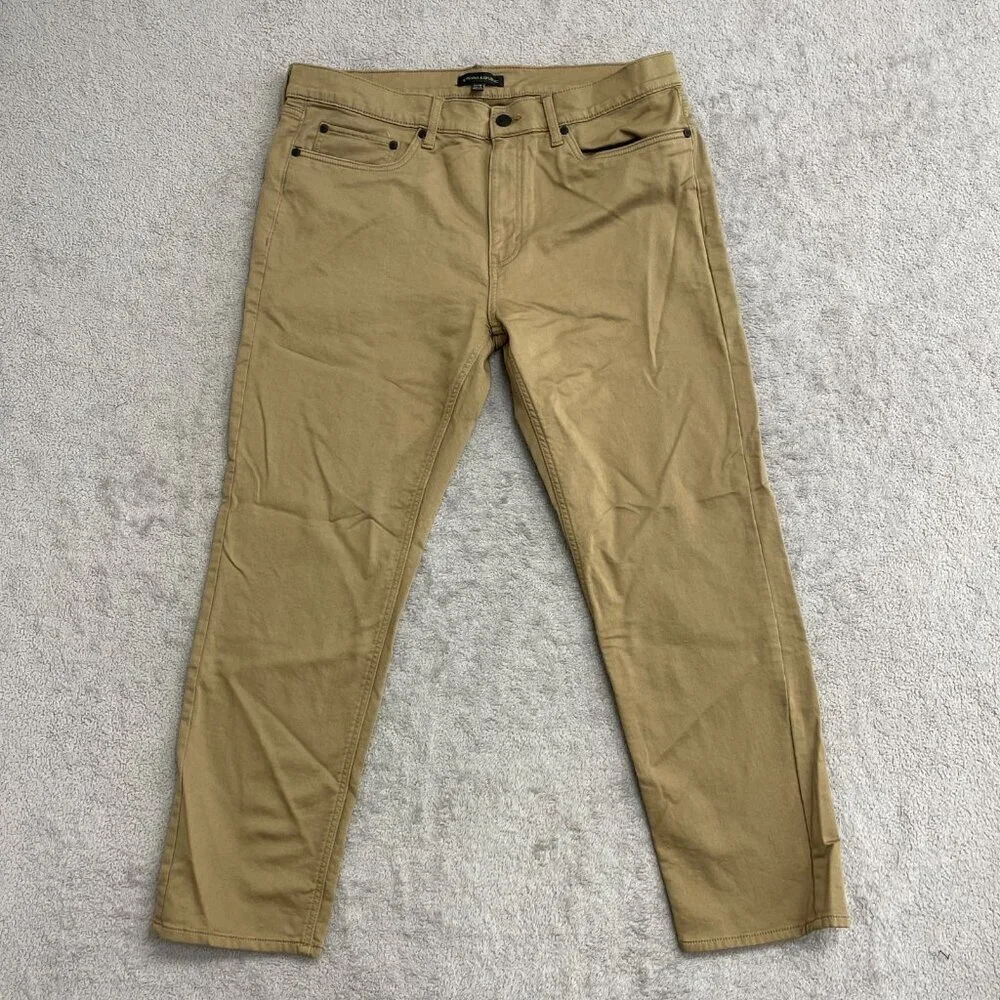 Banana Republic Men's 36x30 5 Pocket Pants Cotton Blend Tan  h1899